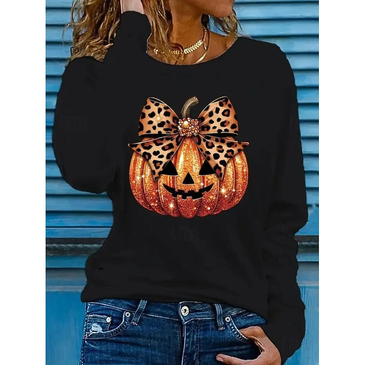 Lillian | Iskrząca Dyniowa Bluzka na Halloween