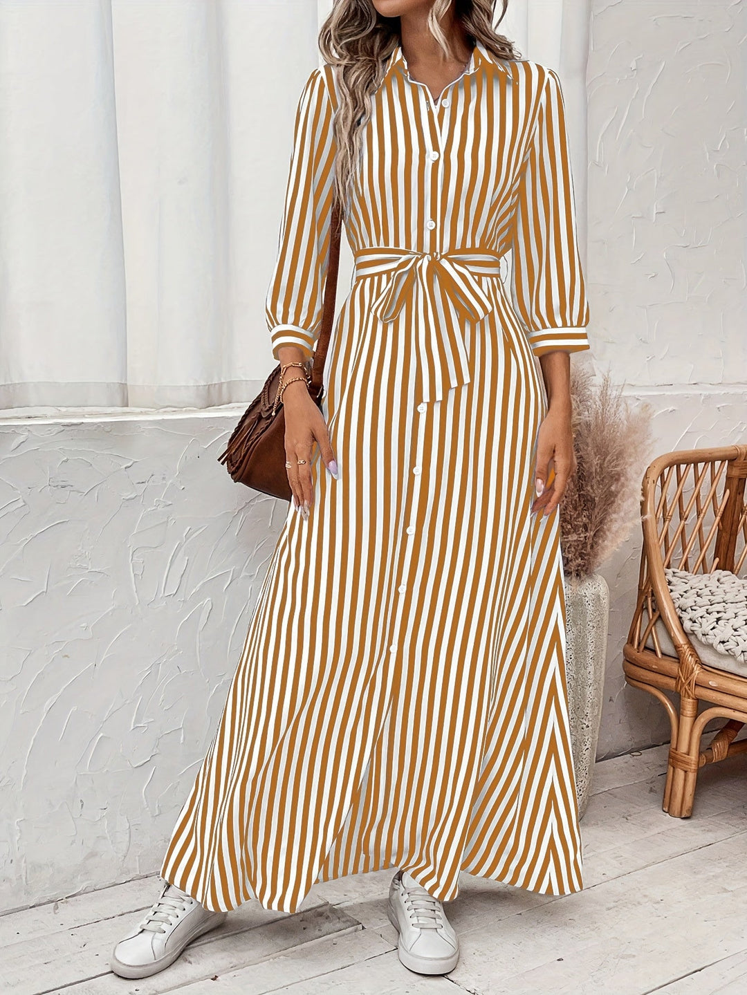 Meredith | Sukienka maxi z paskiem