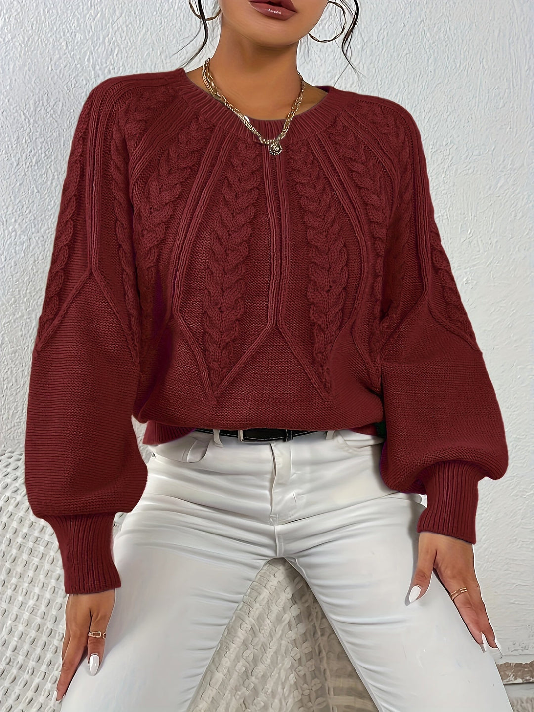 Eleanor | Luźny sweter w warkocze