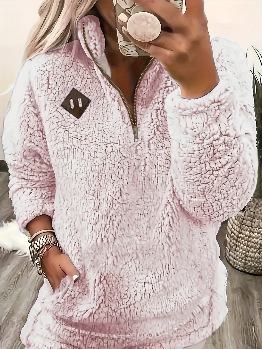 Renee | Przytulny Polar z Połową Zamka