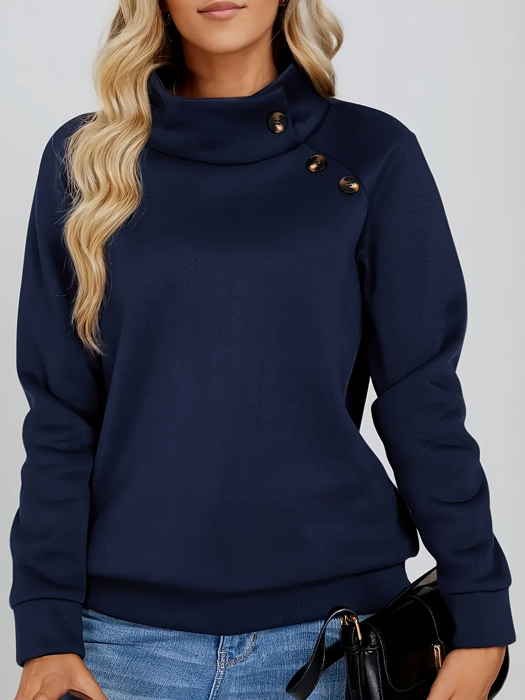 Kirsten | Sweter z kołnierzem i guzikami