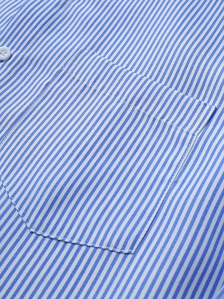 Desmond | Elegancka, Pasiasta Koszula z Długim Rękawem
