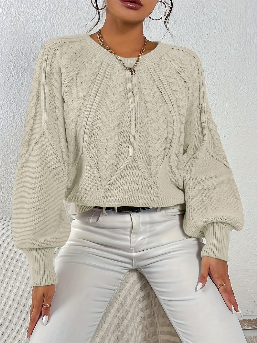 Eleanor | Luźny sweter w warkocze