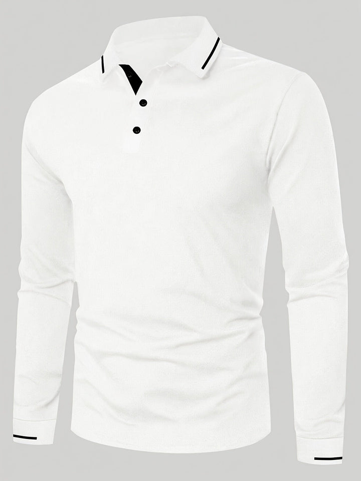 Dalton | Elegancka Koszula Polo z Długim Rękawem
