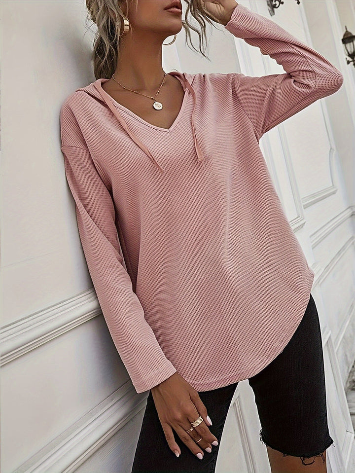 Kendra | Luźna bluza z kapturem i dekoltem w serek