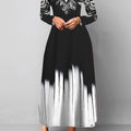 Nadia | Ornamentalny Print Flared Maxi Dress