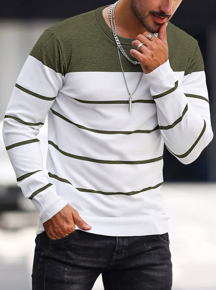 Henry | Sweter z dekoltem w serek w paski