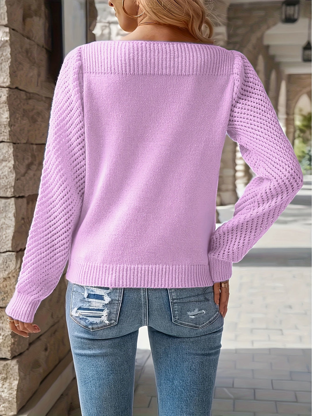 Maisie | Sweter z Otworami w Rękawach