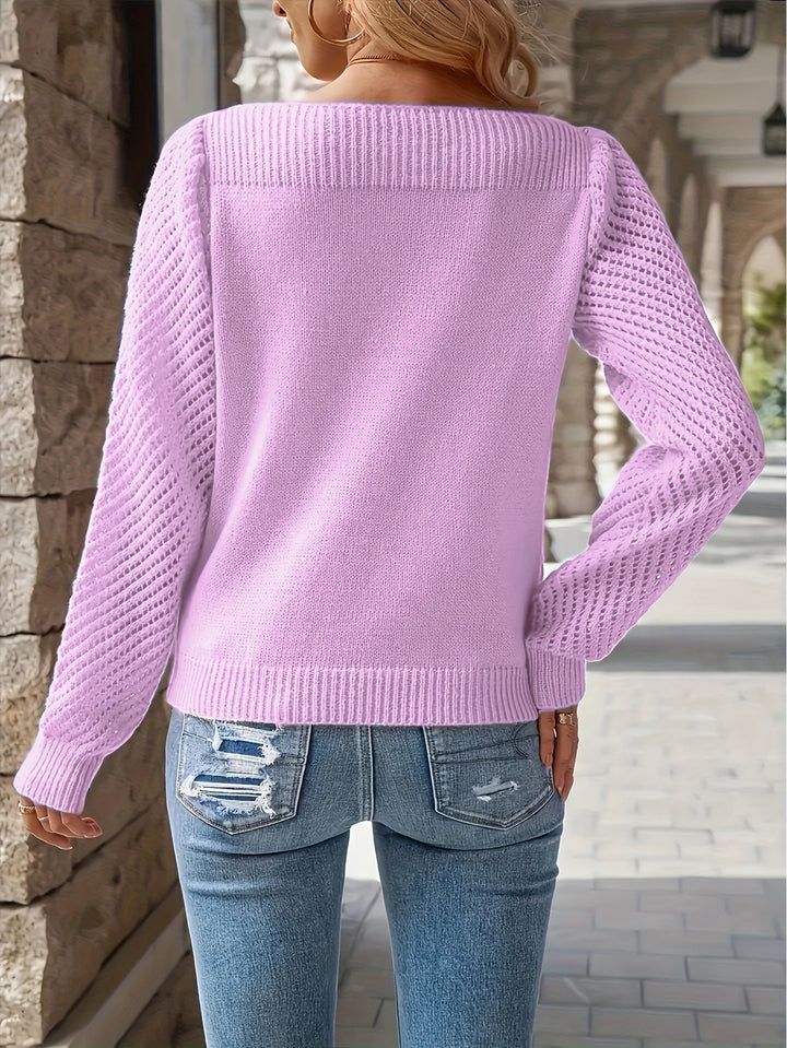 Maisie | Sweter z Otworami w Rękawach