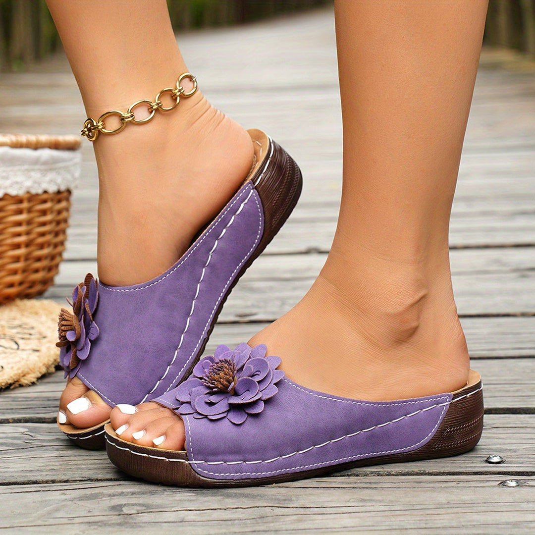 Melanie | Kwiatowe Wedge Sandals