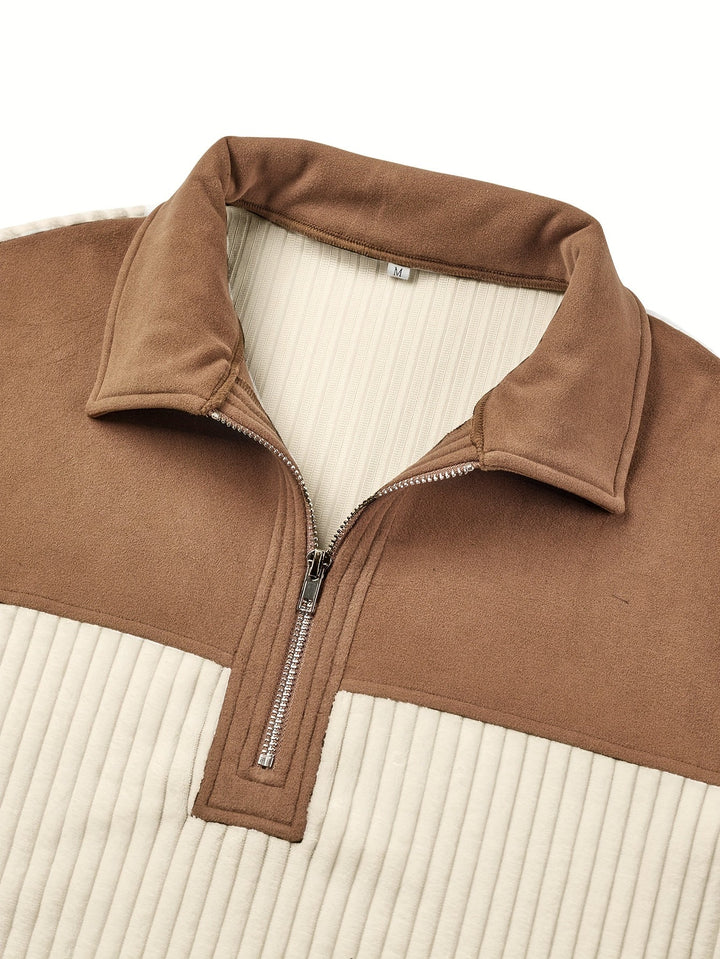 Roland | Pullover z Kwartowym Zipperem w Dwu Tonach