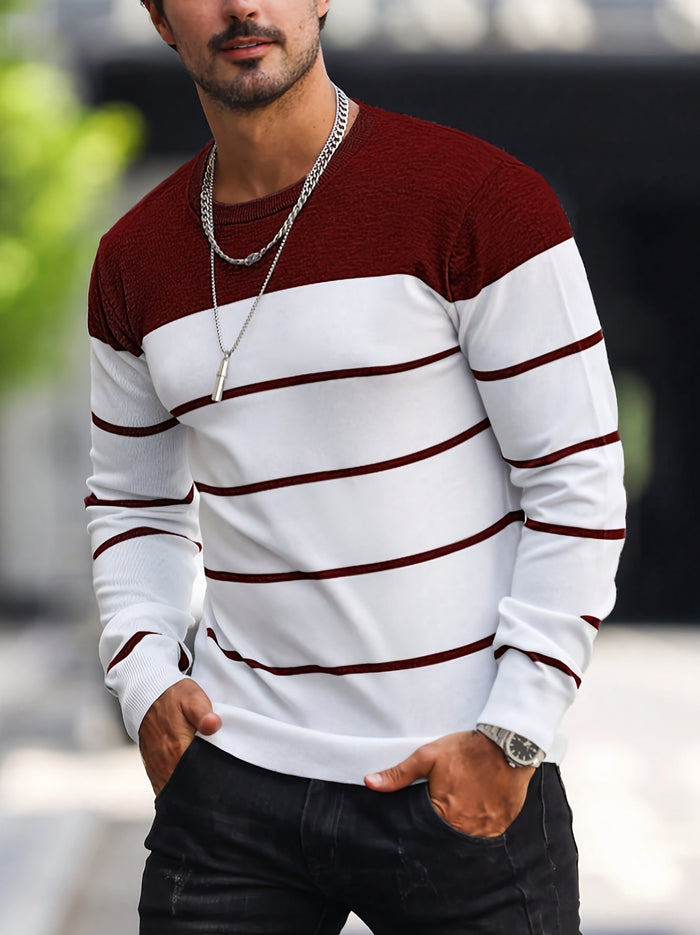 Henry | Sweter z dekoltem w serek w paski