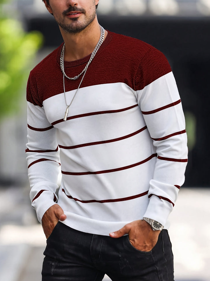 Henry | Sweter z dekoltem w serek w paski
