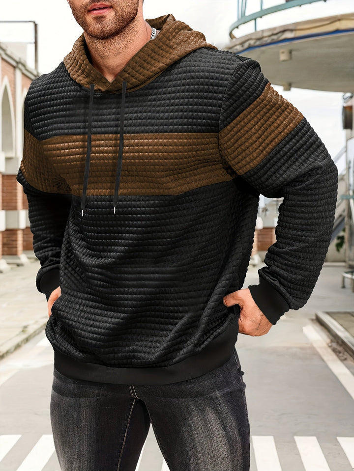 Hayes | Teksturowana bluza z kapturem w kolorze blokowym