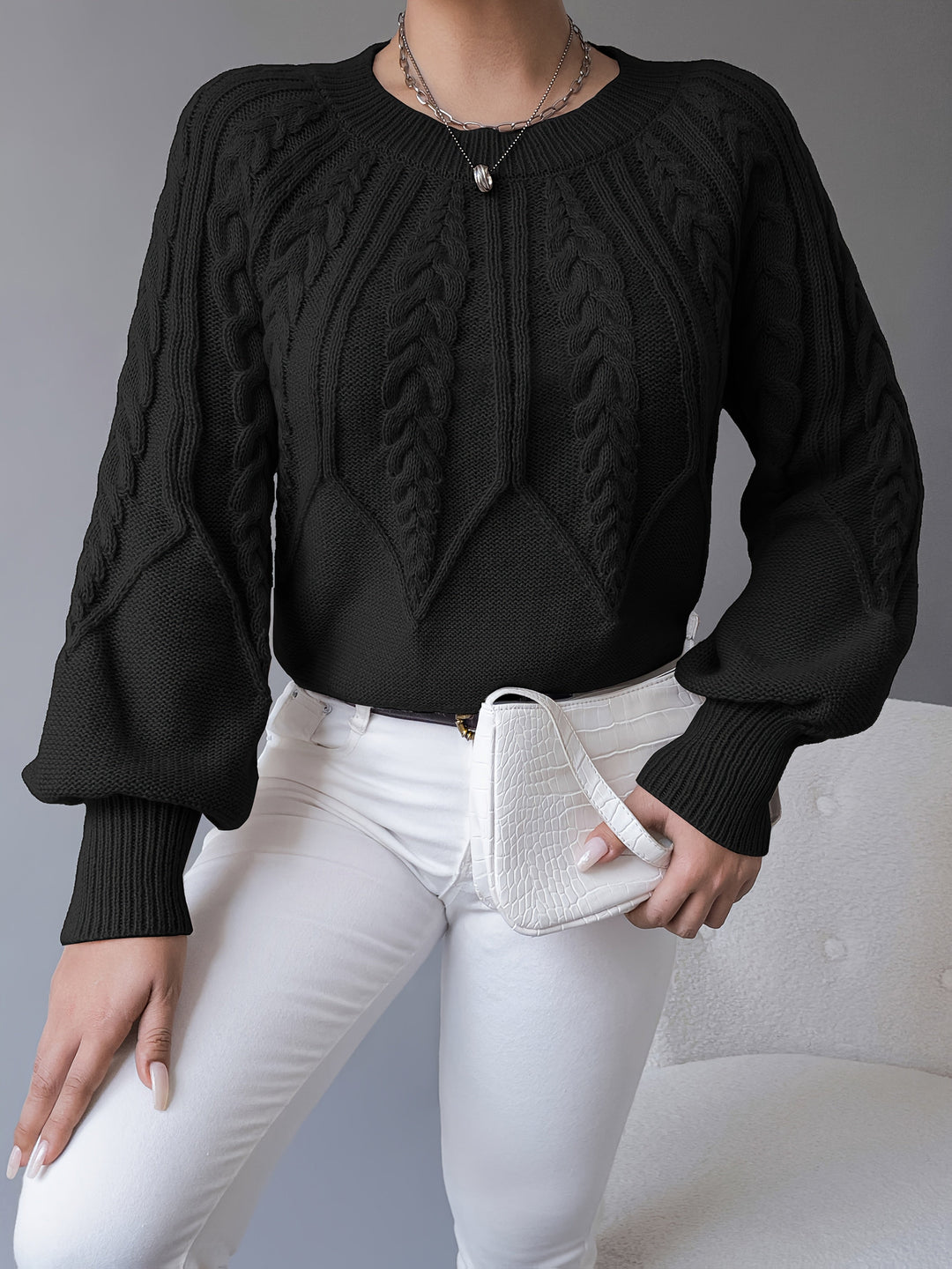 Elsie | Sweter z Warkoczykiem