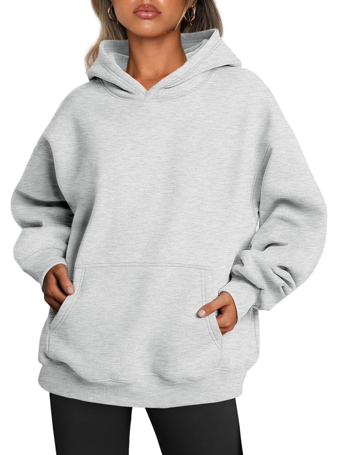 Zofia | Bluza damska oversize z kapturem ocieplana polarem