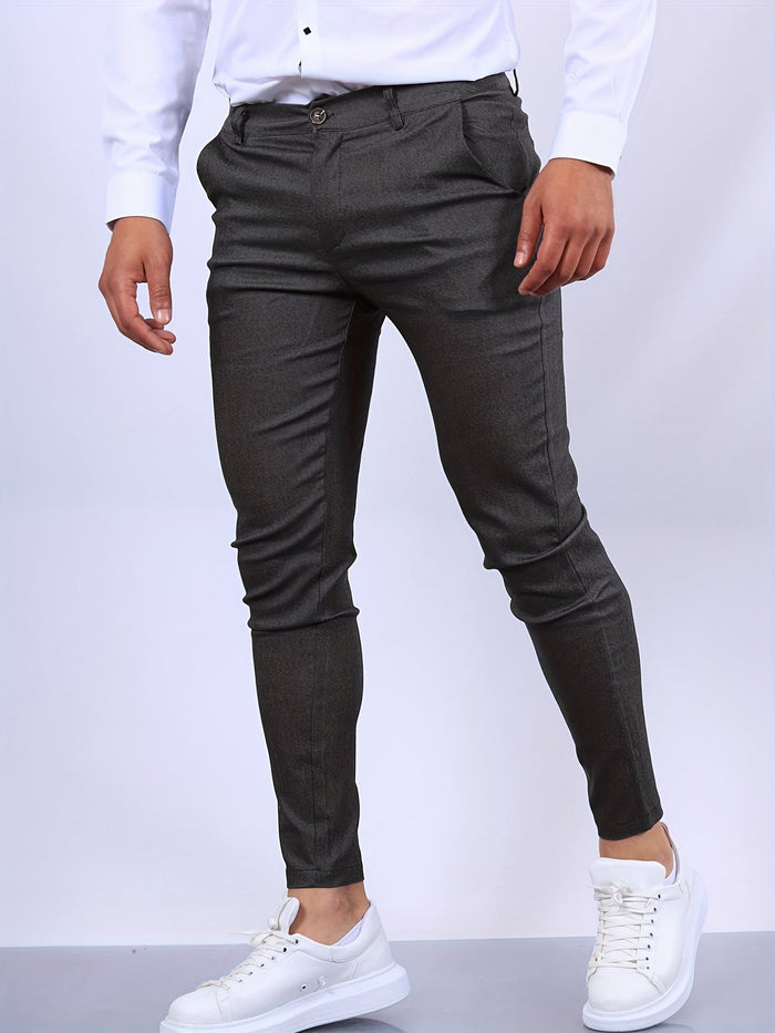 Męskie Spodnie Skinny z Rozciągliwością Button Fly