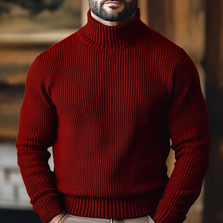 Jonathan | Sweter z golfem w prążki