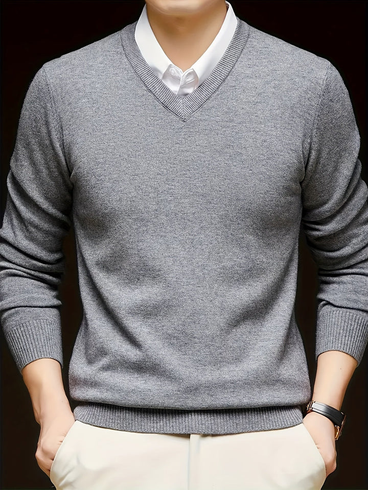 Hugh | Elegancki sweter w serek