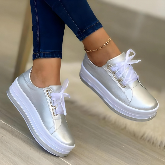 Damskie Sneakersy na Platformie z Grubą Podeszwą