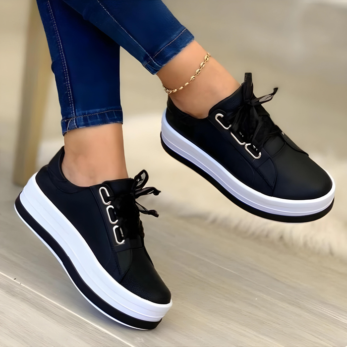 Damskie Sneakersy na Platformie z Grubą Podeszwą
