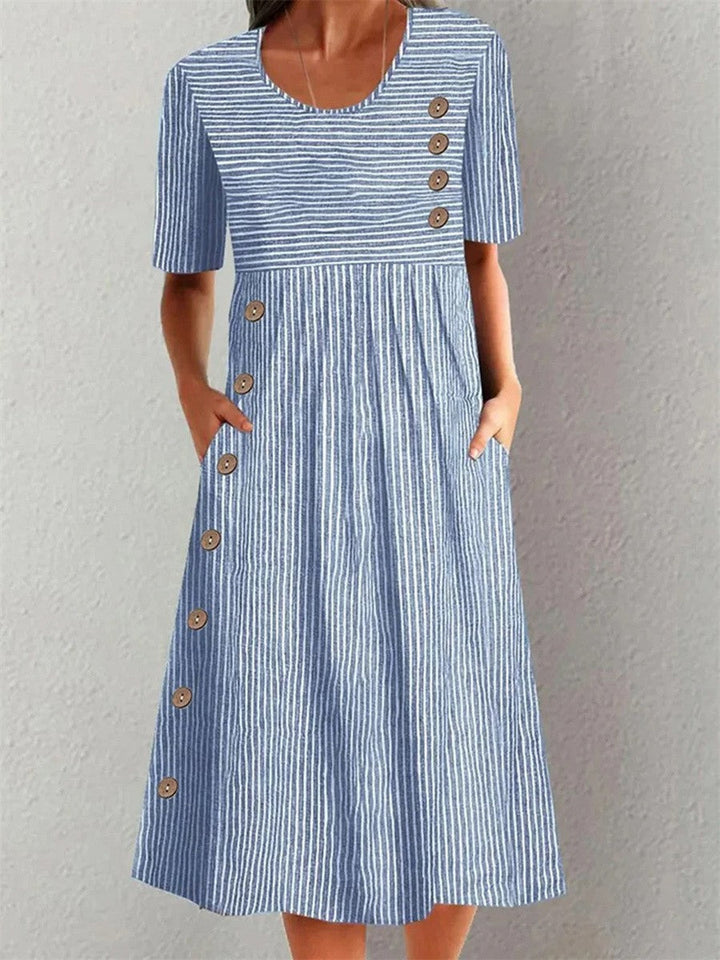 Sophie | Luźna Letnia Sukienka w Paski