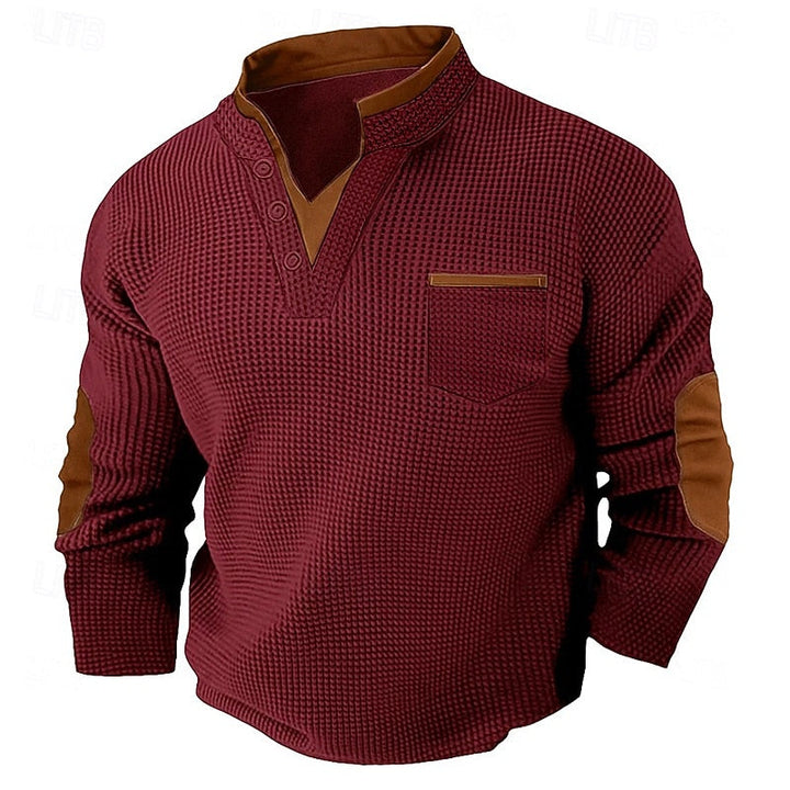 Russell | Koszula Henley z Teksturowanej Wafli