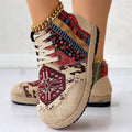 Talia | Boho Wzorzyste Sneakersy Wysokie