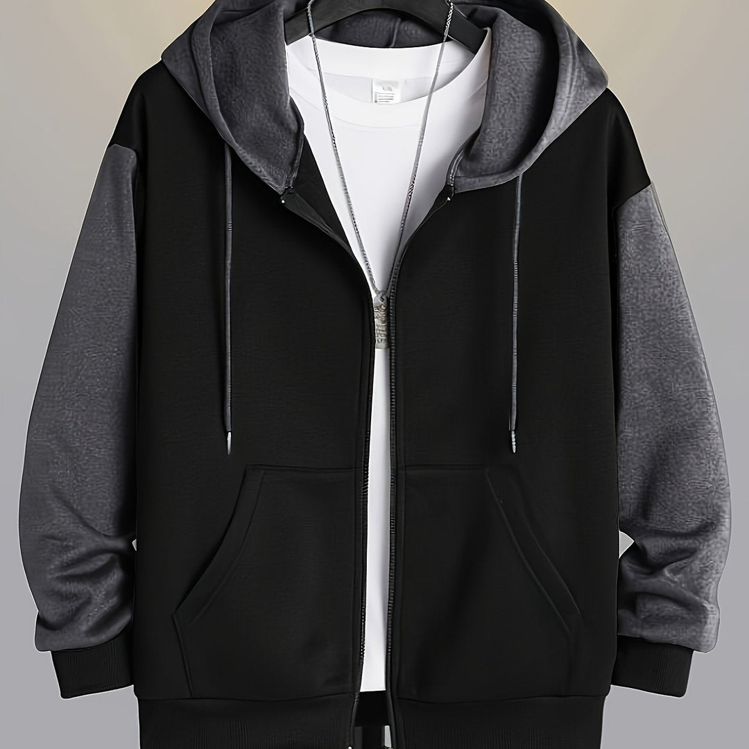 Cedric | Kolorowy Blokowany Hoodie na Zamek