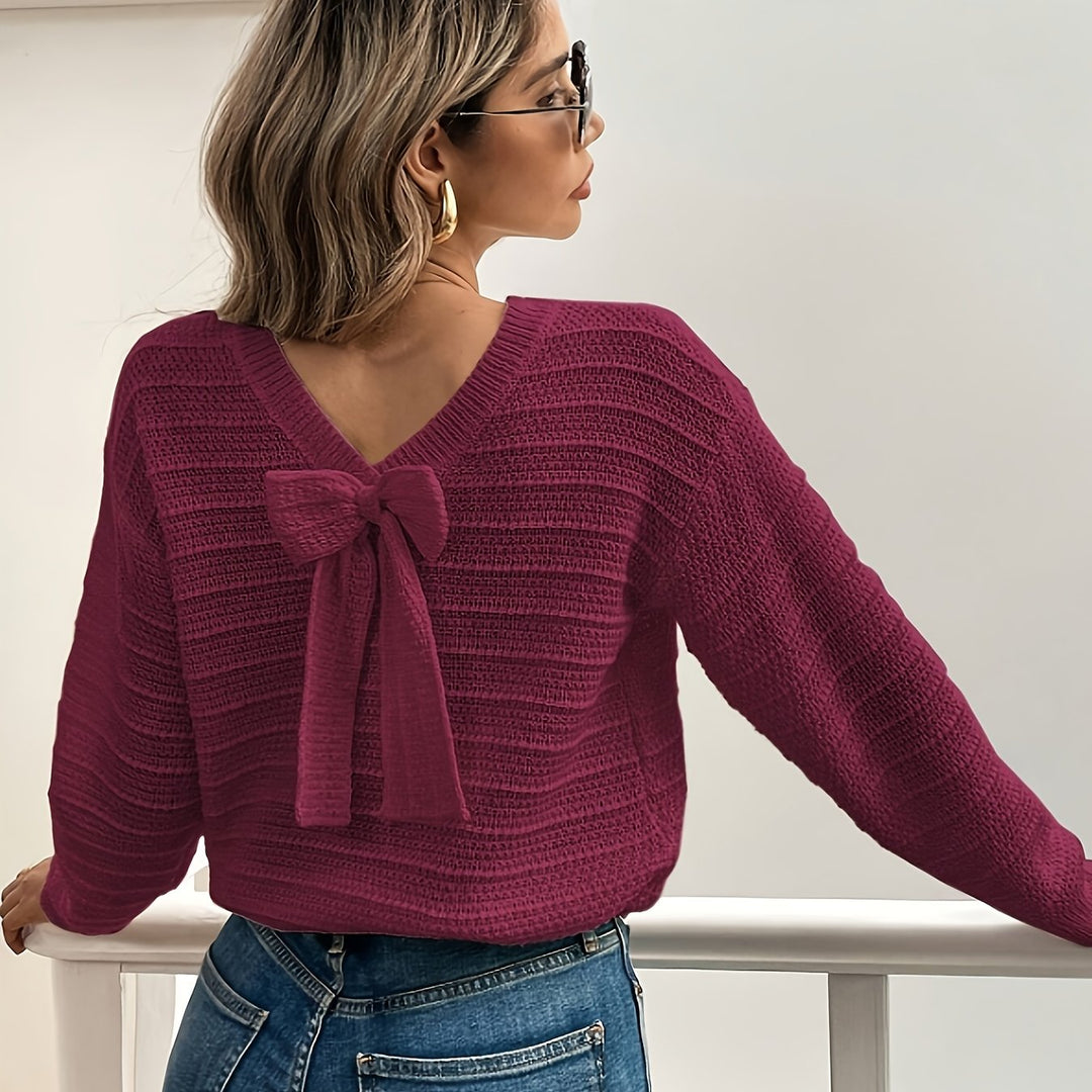 Imogen | Sweter z Wstążkowym Detalem