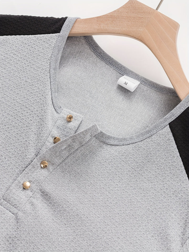 Curtis | Teksturowany longsleeve Henley