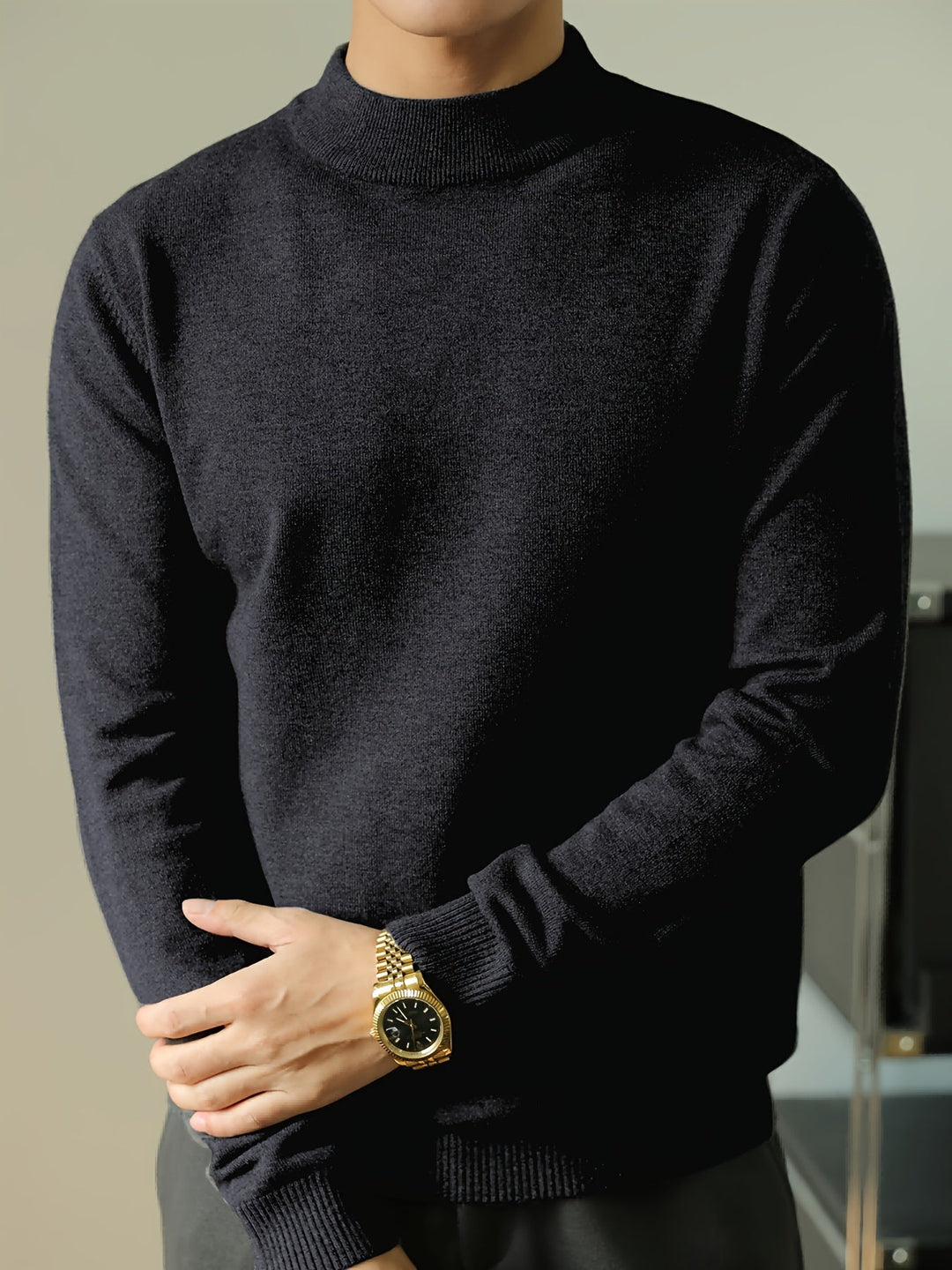 Everett | Elegancki Sweter z Wysokim Kołnierzem