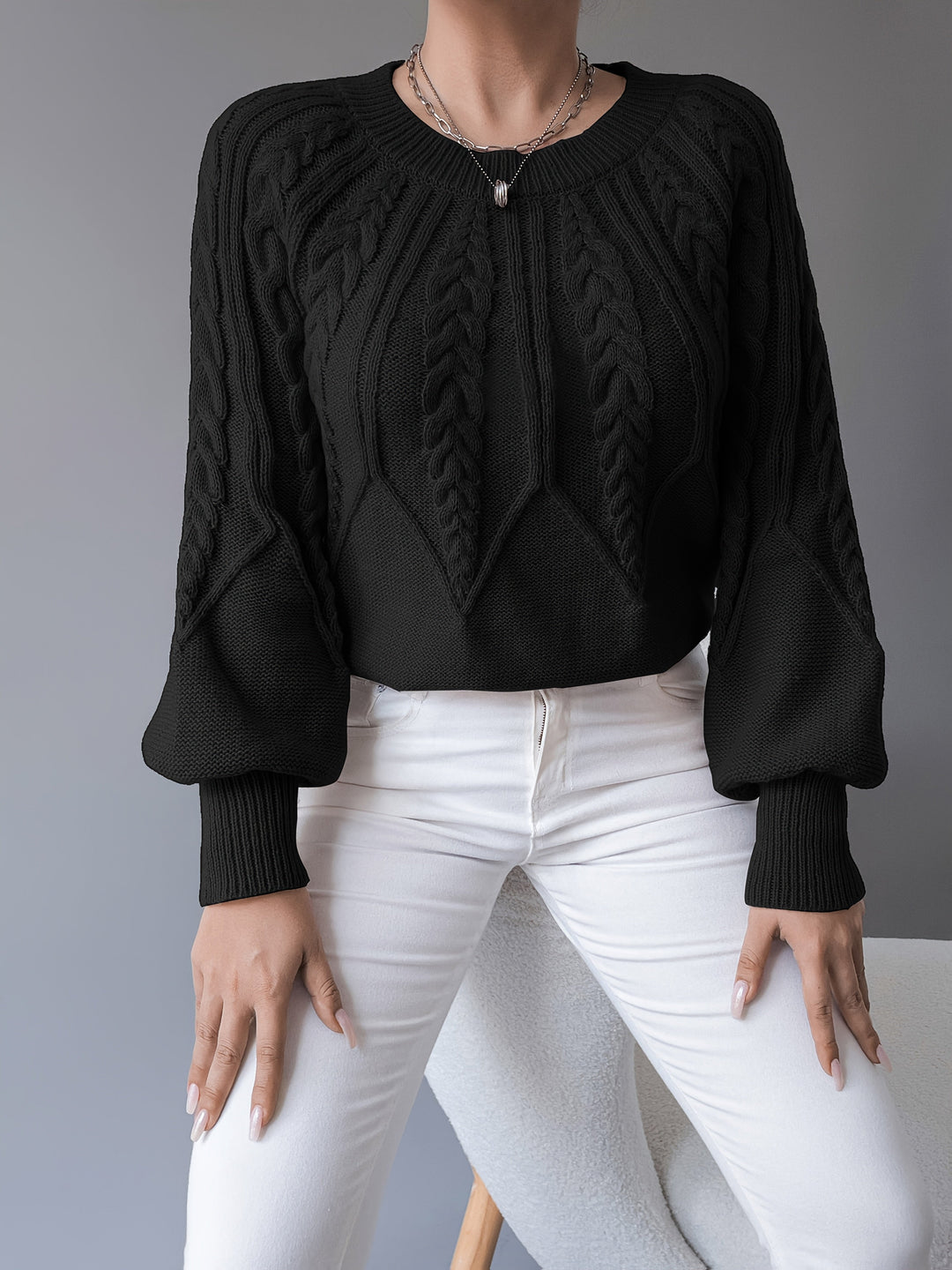 Elsie | Sweter z Warkoczykiem
