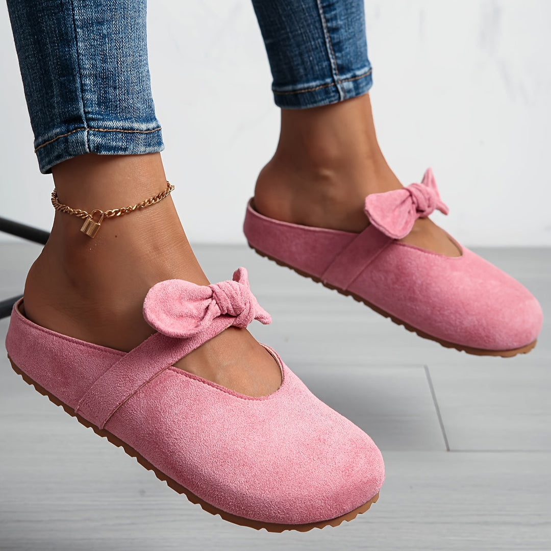 Whitney | Miękkie Klapki Slip-On z Kokardą