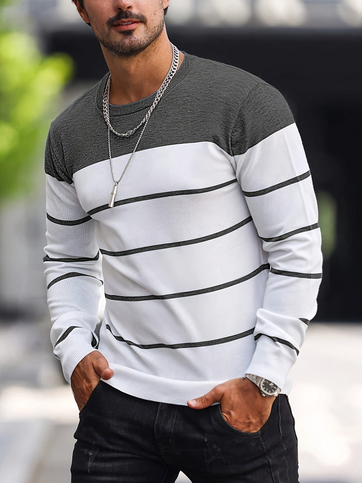Henry | Sweter z dekoltem w serek w paski