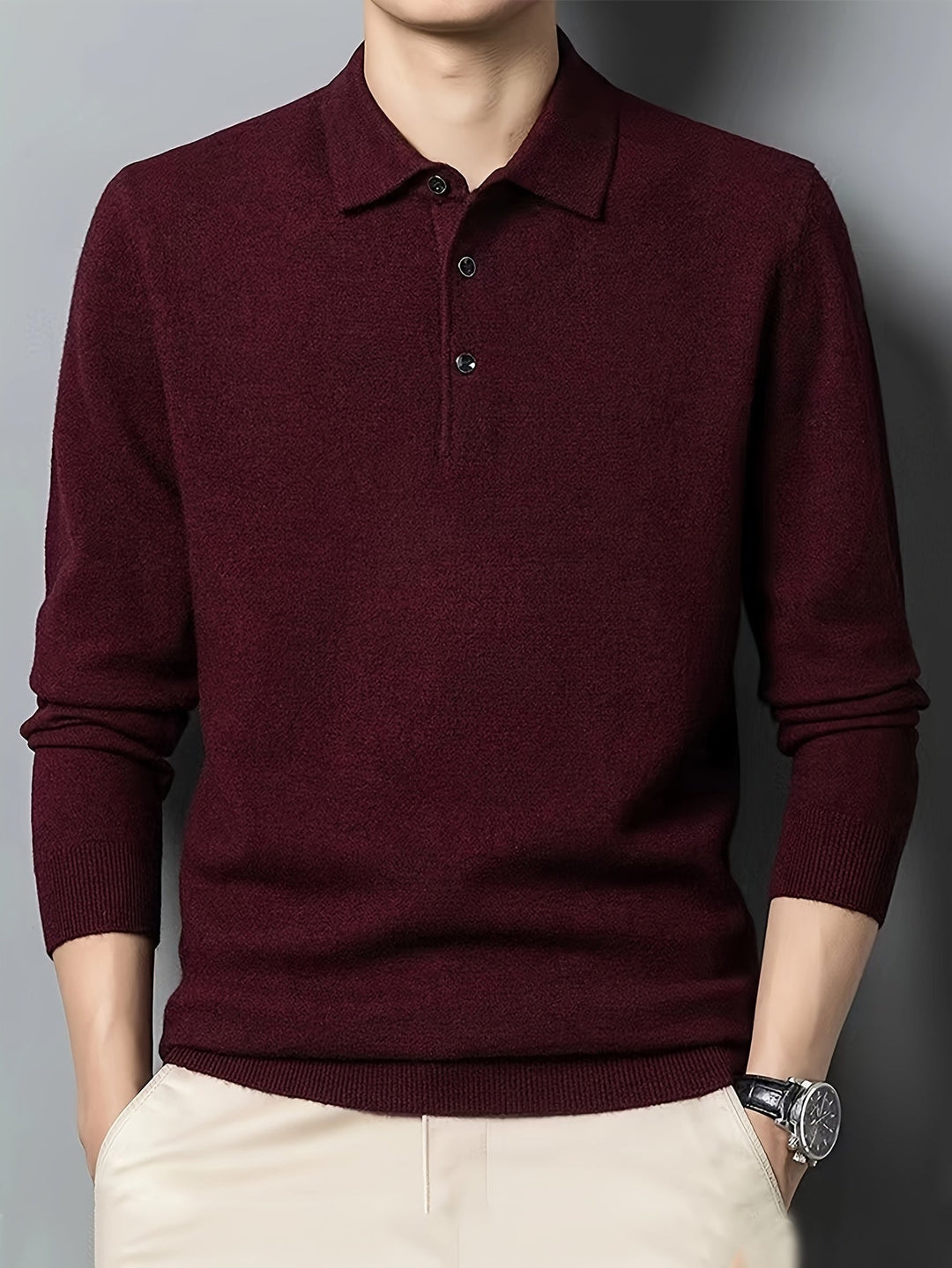 Sebastian | Elegancka Koszulka Polo z Kołnierzykiem