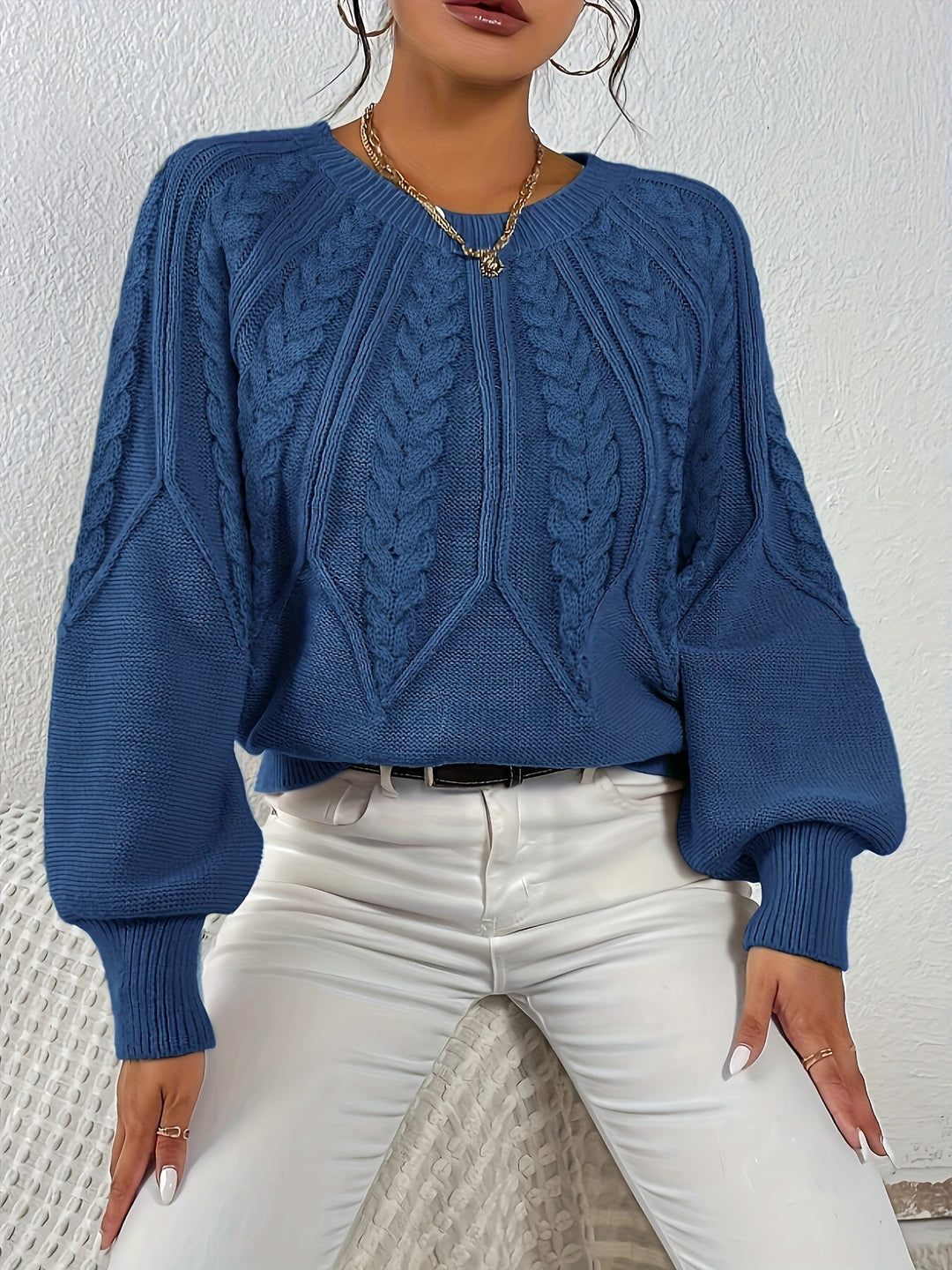 Eleanor | Luźny sweter w warkocze