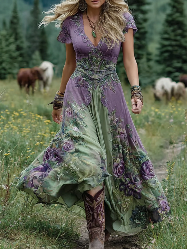Natalie | Elegancka Kwiatowa Sukienka Maxi