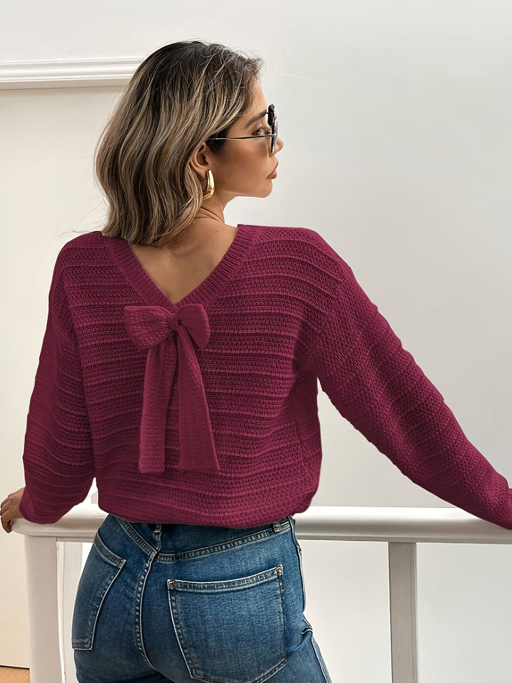 Imogen | Sweter z Wstążkowym Detalem