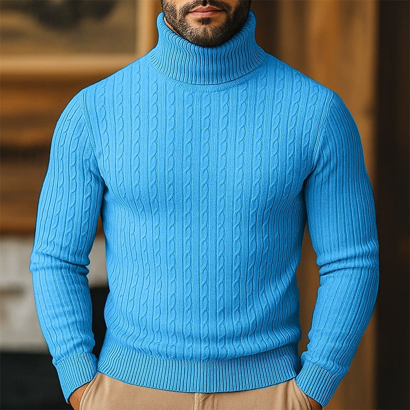 Rupert | Sweter z golfem w sploty
