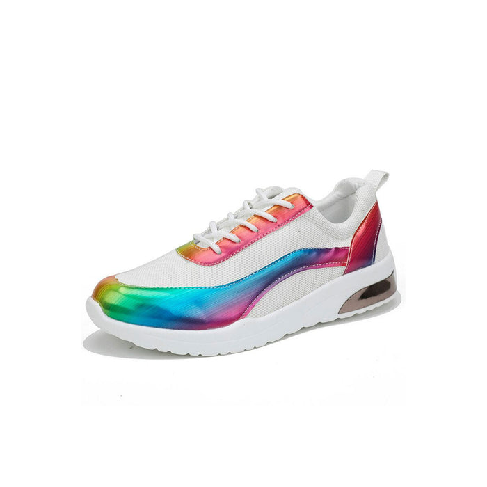 Damskie Sneakersy Mesh z Tęczowymi Paskami Oddychające