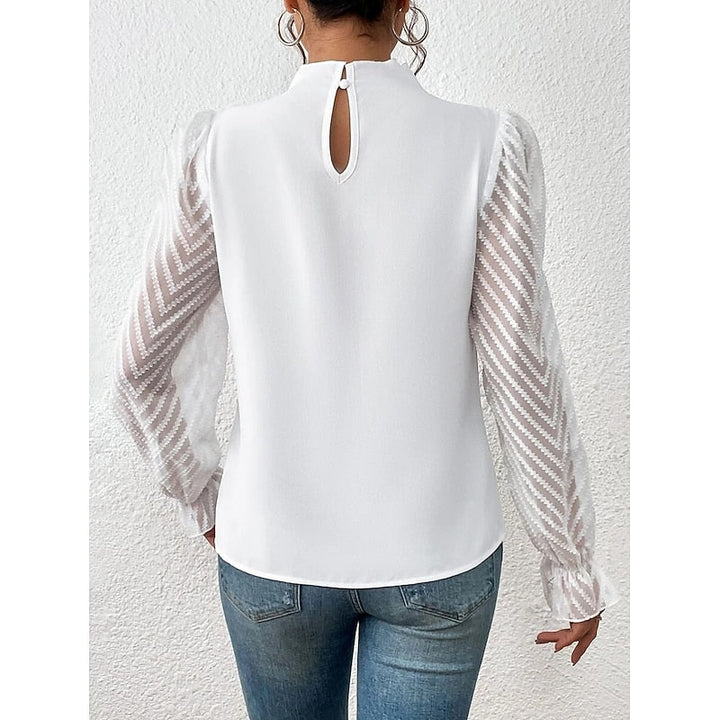 Elspeth | Elegancka Bluzka z Wysokim Kołnierzem