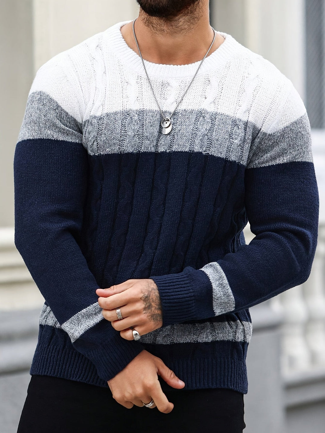 Ethan | Sweter z kolorowymi blokami