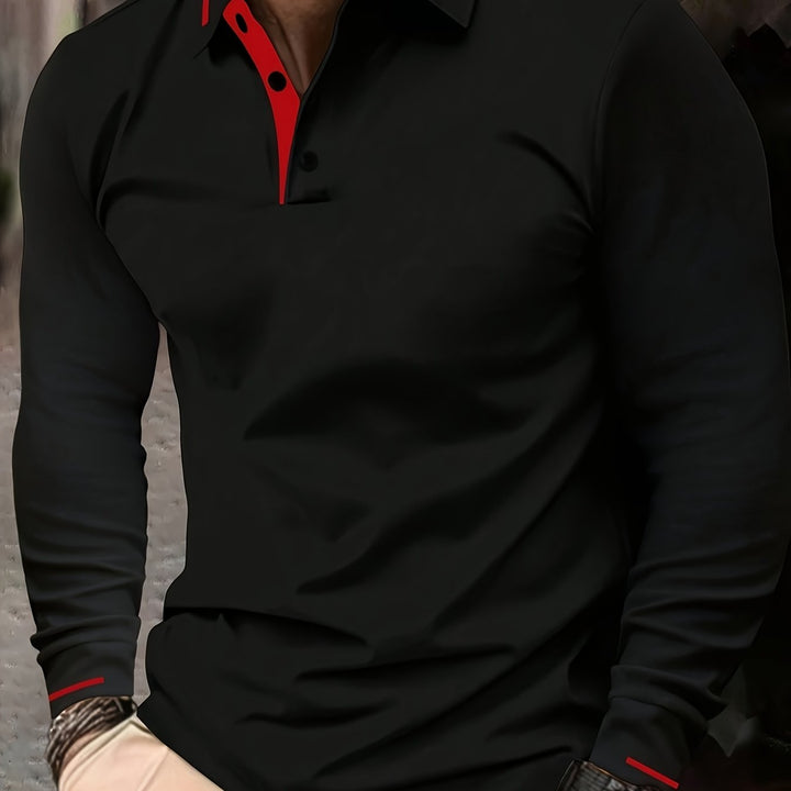 Dalton | Elegancka Koszula Polo z Długim Rękawem