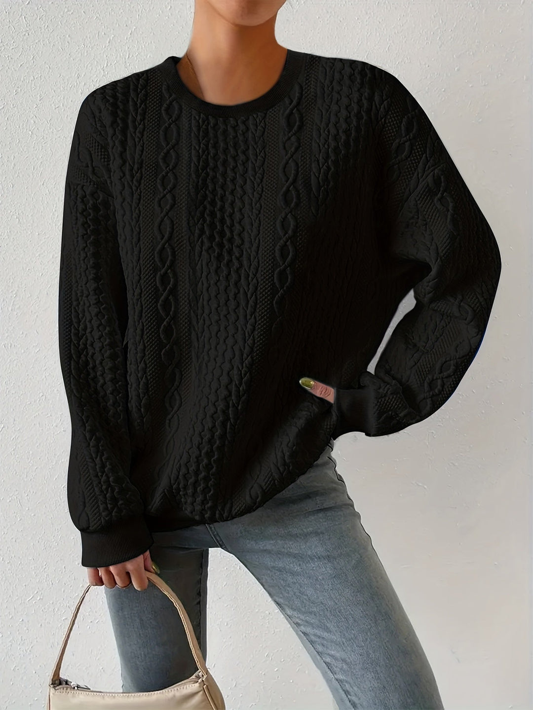 Joyce | Sweter z teksturowanym splotem