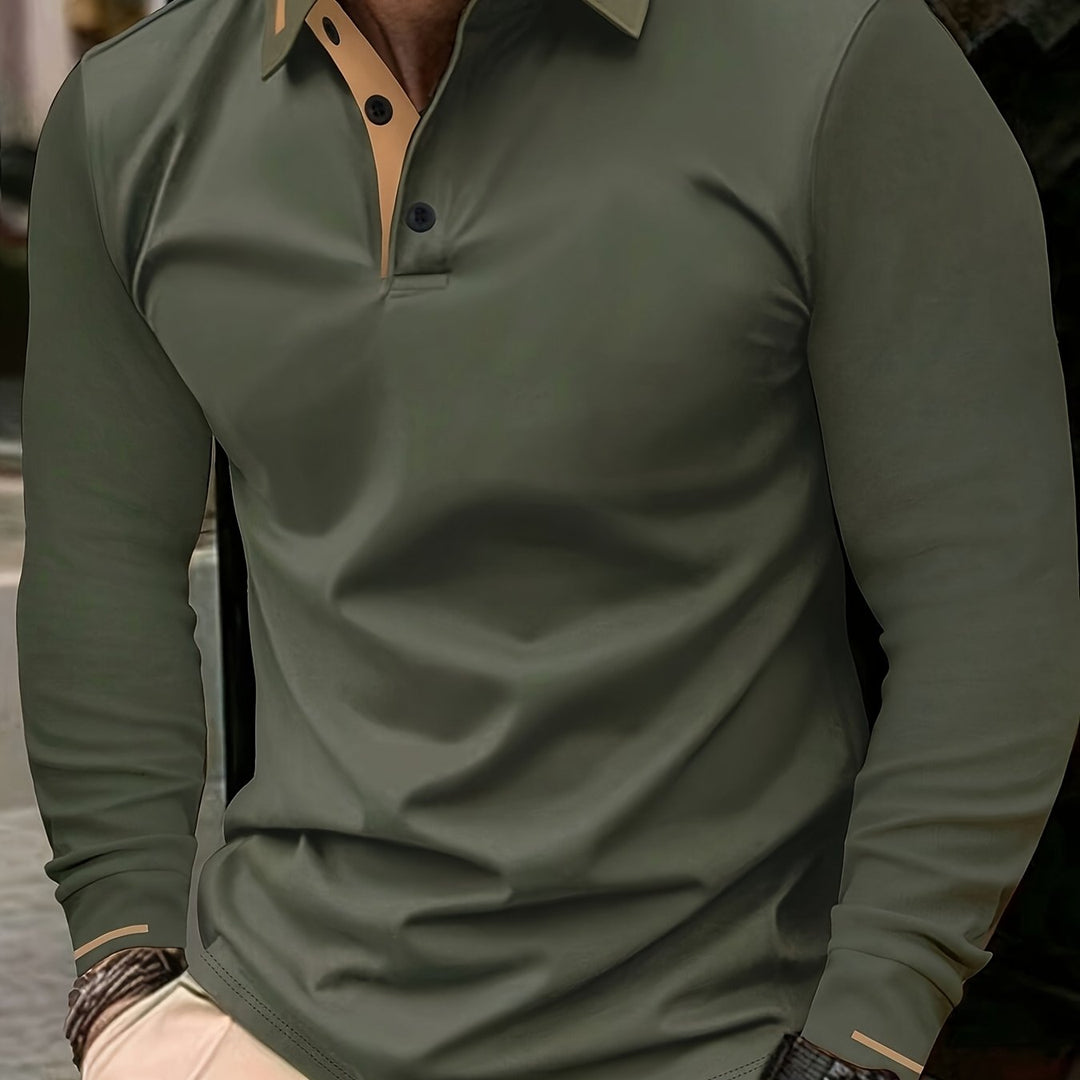 Dalton | Elegancka Koszula Polo z Długim Rękawem