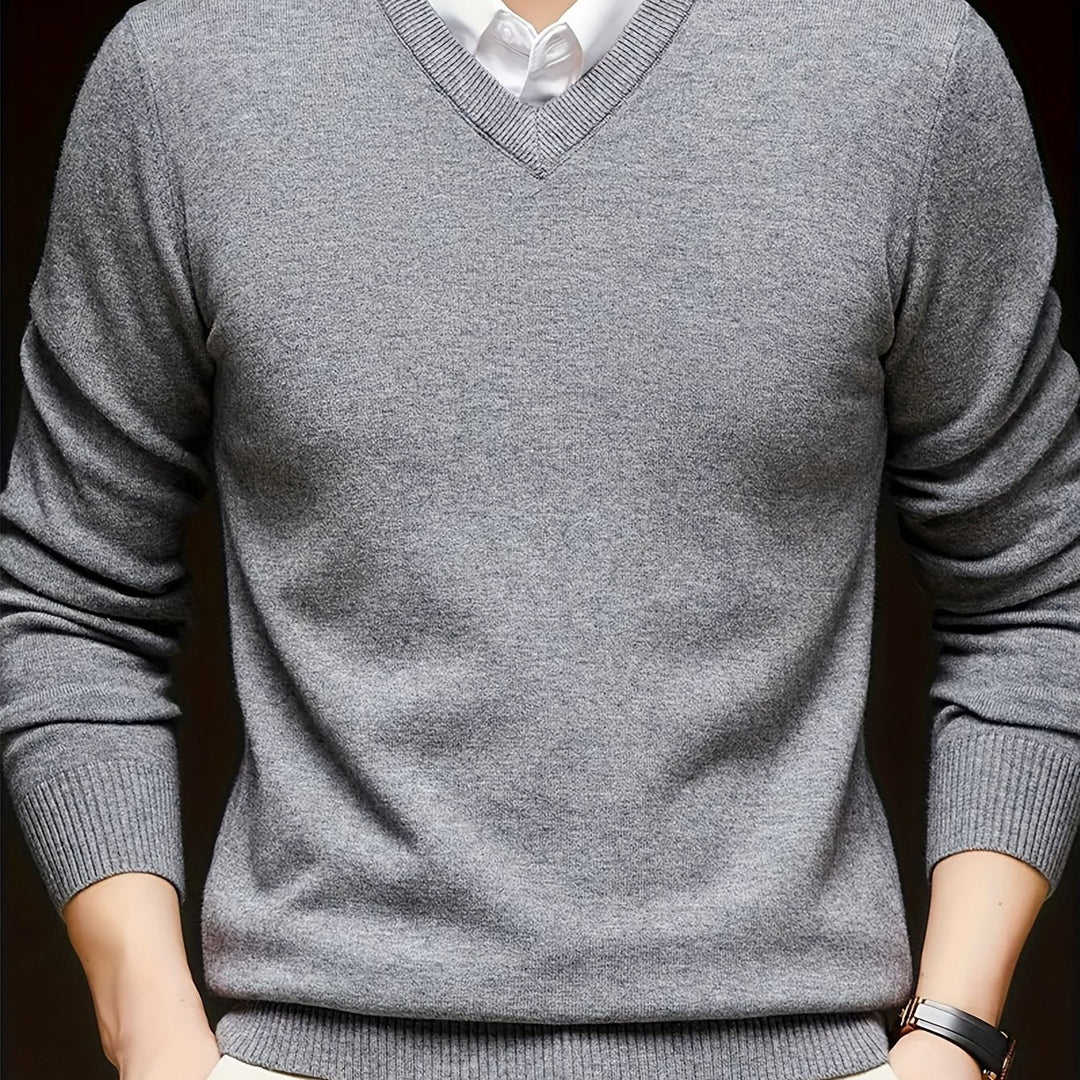 Hugh | Elegancki sweter w serek