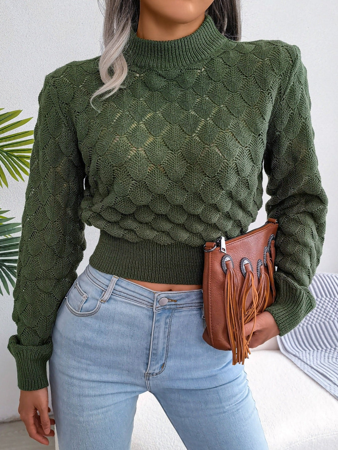 Melanie | Teksturowany Krótki Sweter