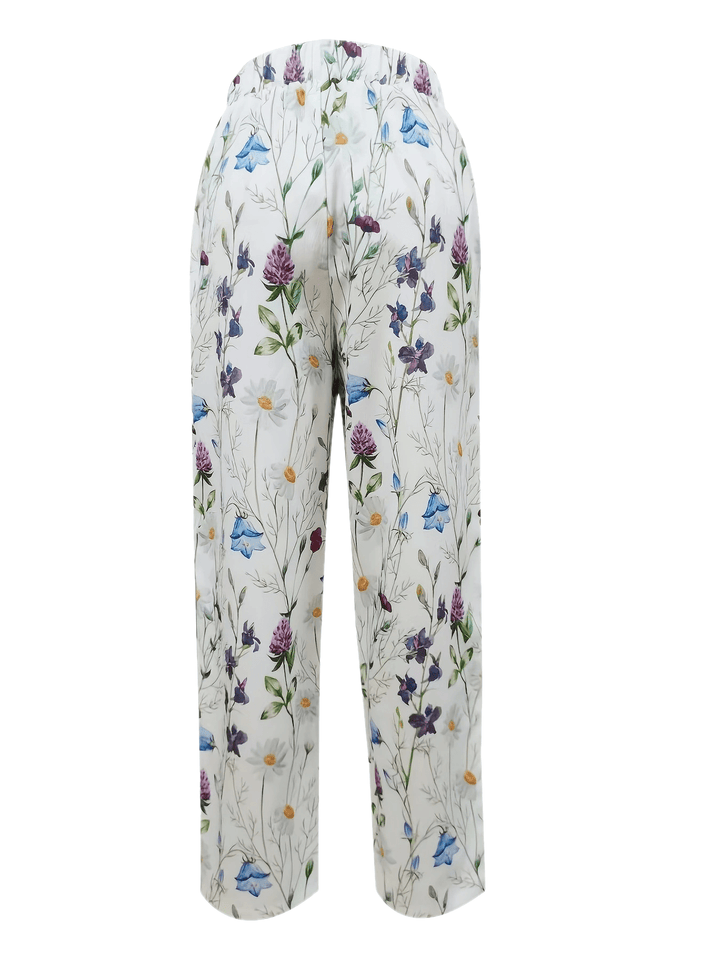 Cecilia | Spodnie Tapered w Kwiatowy Wzór