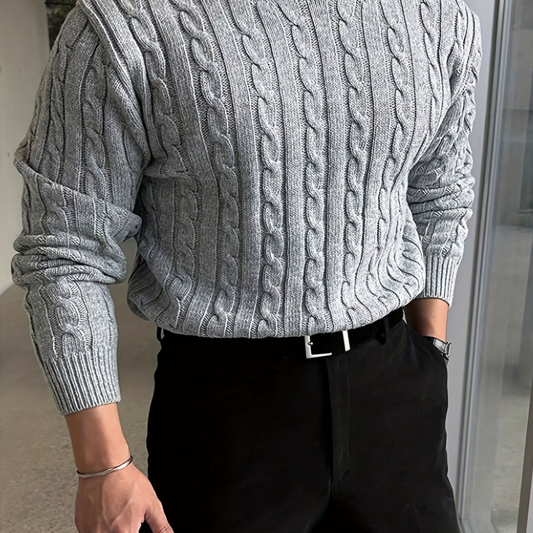 Jonas | Sweter z dzianiny w splot kablowy